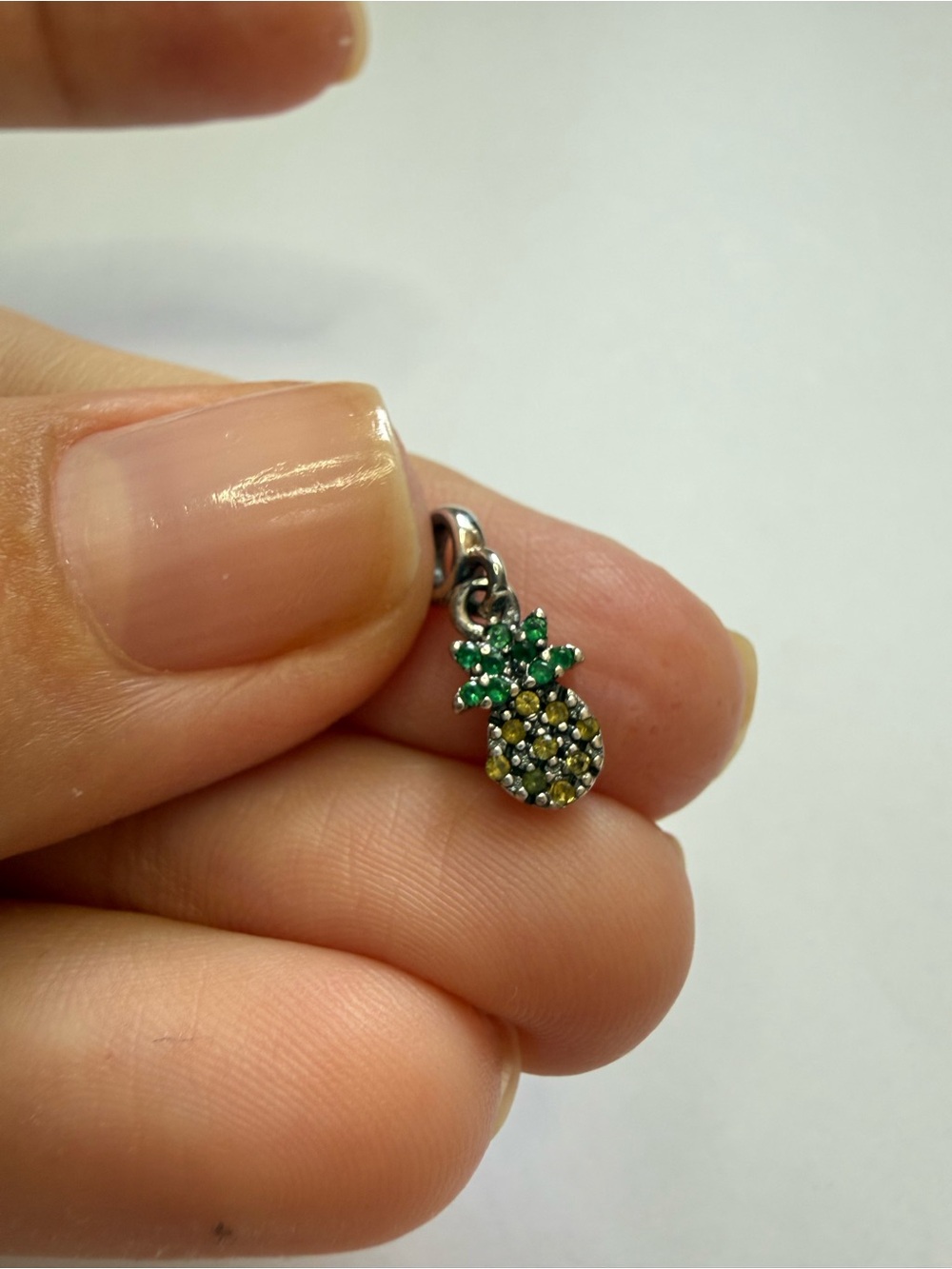 ME Pineapple Mini sterling silver Dangle Charm:For ME & Essence Bracelet